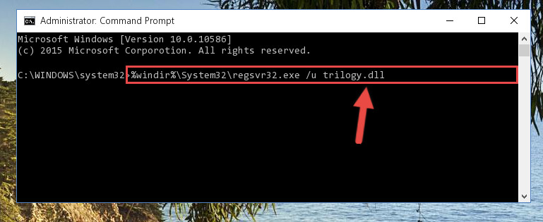 Deleting the damaged registry of the Trilogy.dll