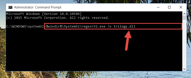 Deleting the damaged registry of the Trilogy.dll