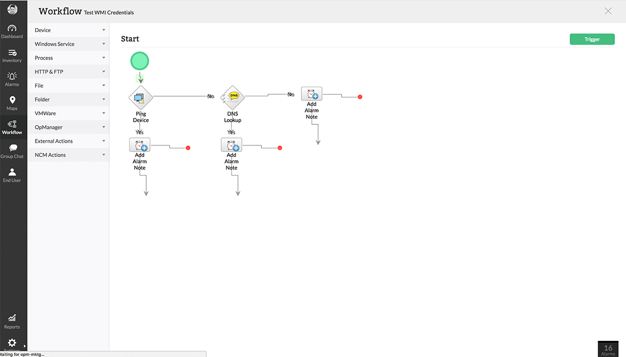 Workflows in network management