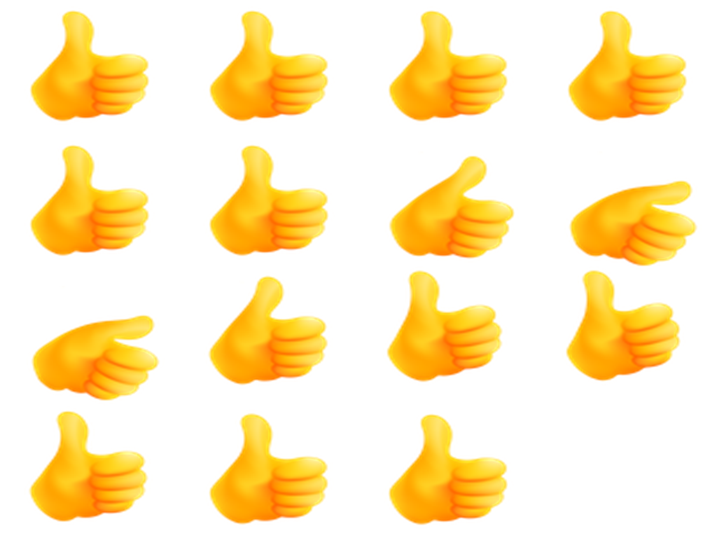 Moodies An animated yellow left hand with thumb up. sticker